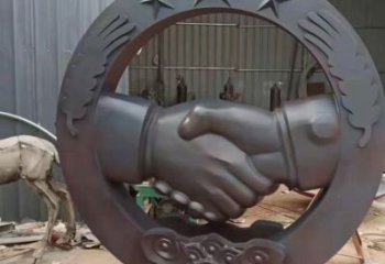 抽象握手雕塑 啞光雕塑 室內(nèi)誠(chéng)信雕塑