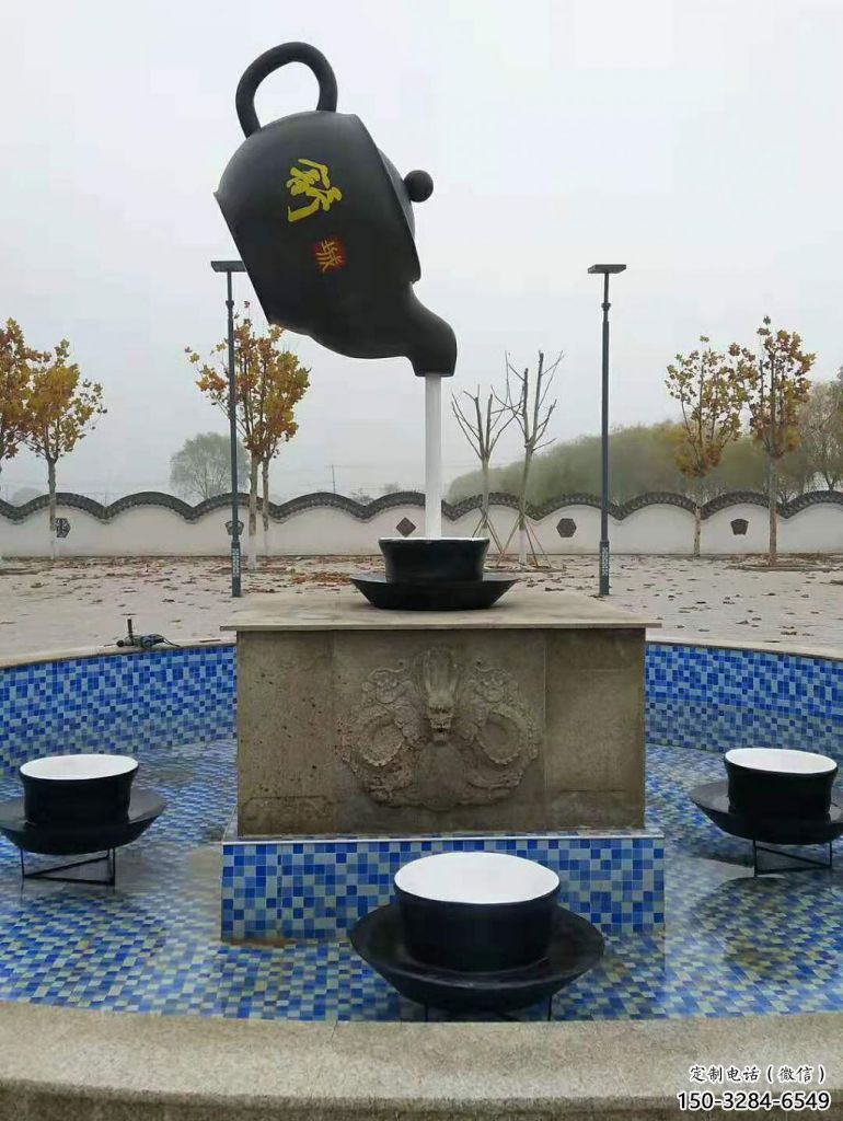 大型商場天壺雕塑 仿真懸空雕塑 鏡面流水雕塑