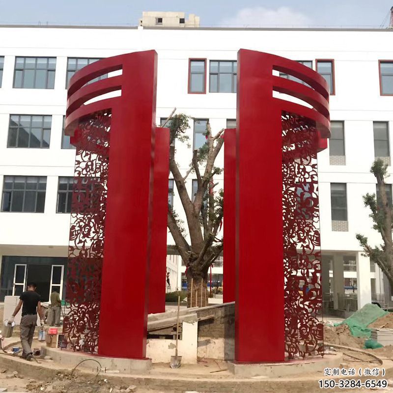 鏤空烤漆不銹鋼大門雕塑，拱門藝術(shù)結(jié)構(gòu)