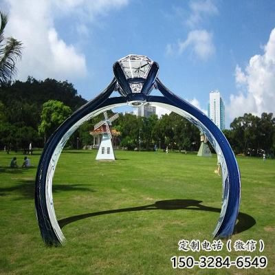 戒指大門(mén)雕塑，現(xiàn)代景觀小品，不銹鋼戒指拱門(mén)雕塑