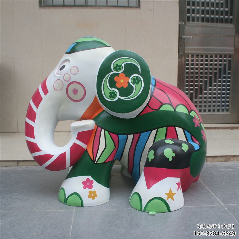 景觀大象雕塑供應(yīng)，花園小品，酒店彩繪大象雕塑展品