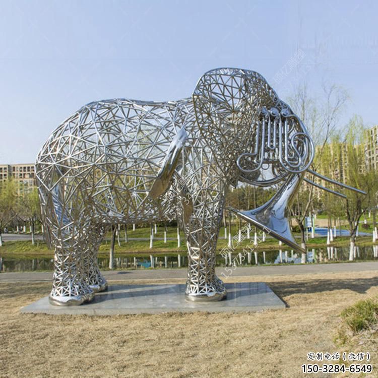 大象雕塑承接，動物鏤空雕塑，鏤空大象雕塑定制