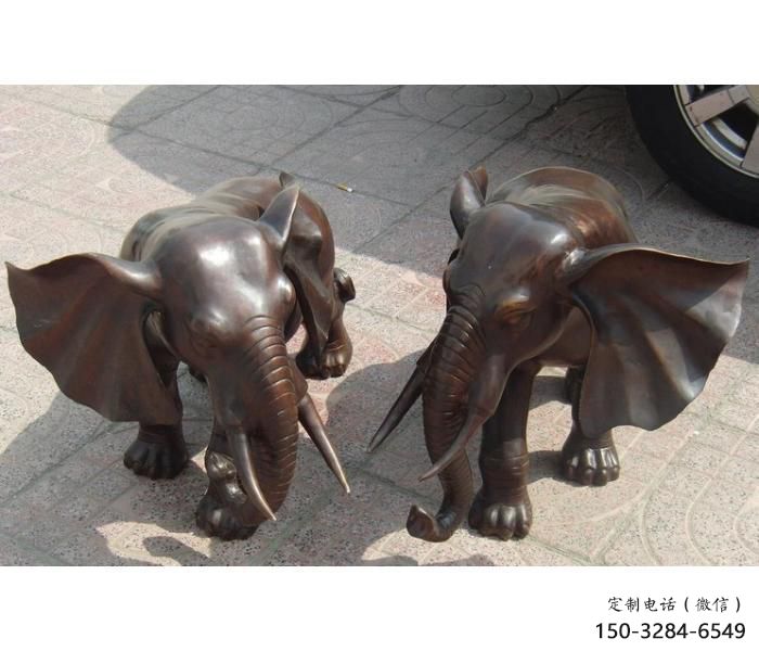 大象雕塑制造商，小區(qū)擺件，銅大象雕塑制造商
