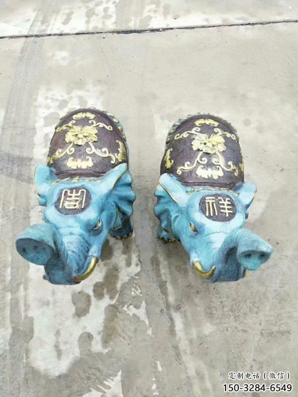 金屬大象景觀雕塑批發(fā)，街頭藝術(shù)，彩繪大象雕塑展品