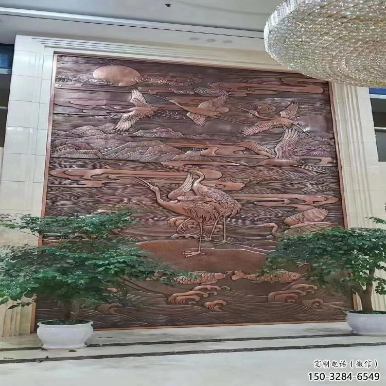彩繪仙鶴浮雕通用，花園小品，廣場(chǎng)動(dòng)物浮雕優(yōu)價(jià)