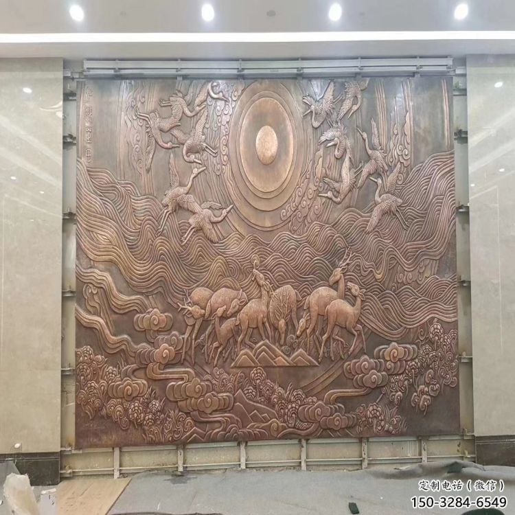 景觀仙鶴浮雕廠家，陸地?cái)[件，公園動物浮雕精品