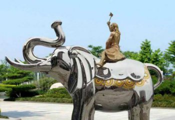 景觀大象雕塑工程選用，美陳雕塑，鏡面大象雕塑展示