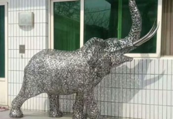 金屬大象雕塑選用，廣場(chǎng)雕塑，鏤空大象雕塑選用