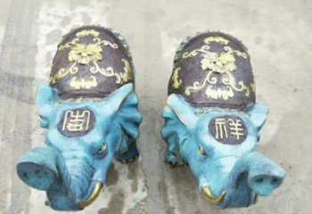 金屬大象景觀雕塑批發(fā)，街頭藝術(shù)，彩繪大象雕塑展品
