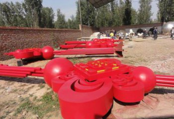 公園中國結(jié)雕塑廠家，烤漆工藝制作，民俗文化標(biāo)識