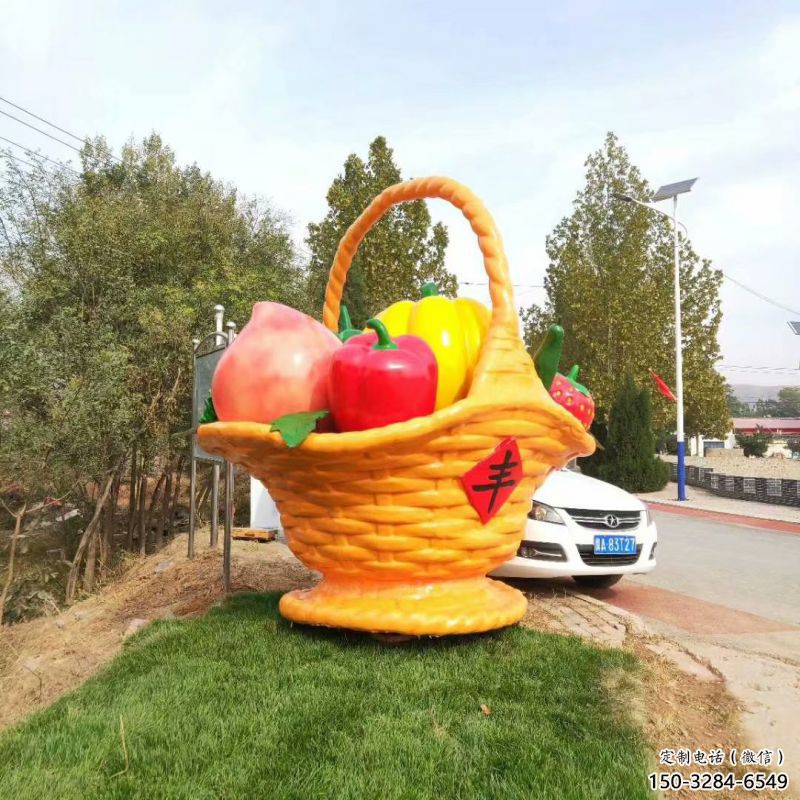 鋼結(jié)構(gòu)果籃雕塑指用，景觀雕塑，園林藝術(shù)不銹鋼果籃雕塑點擊