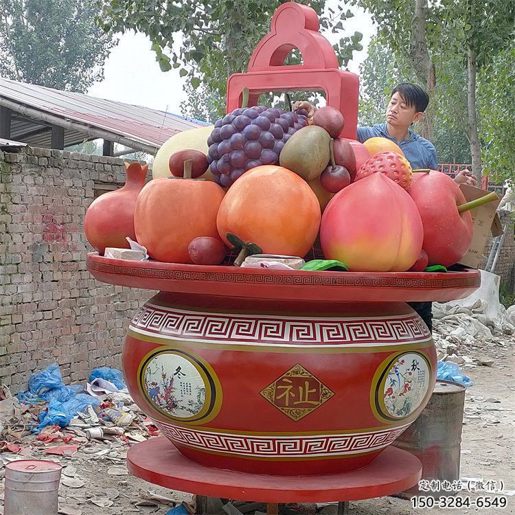 景觀果籃雕塑擺件優(yōu)選，陸地?cái)[件，園林藝術(shù)不銹鋼果籃雕塑供應(yīng)