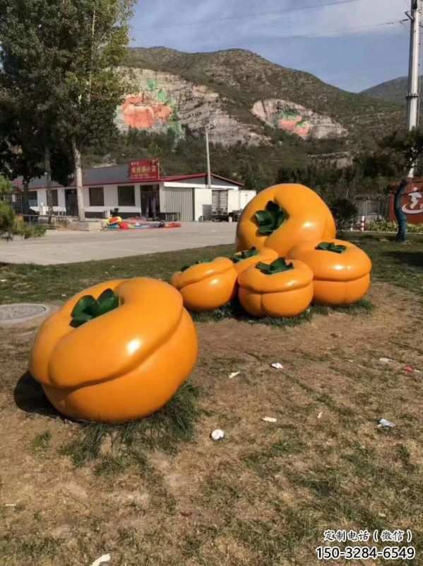 地產果籃雕塑供求，景區(qū)案例，景觀柿子果籃雕塑精選