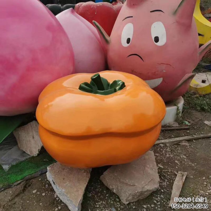 小果籃雕塑承接，景區(qū)案例，柿子果籃雕塑承接