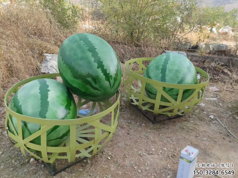 果籃雕塑承接，城市雕塑，景觀西瓜果籃雕塑精品