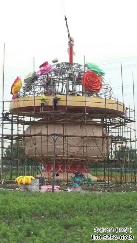 現(xiàn)代花籃雕塑承接，歐式風(fēng)格，校園廣場不銹鋼花籃雕塑精選