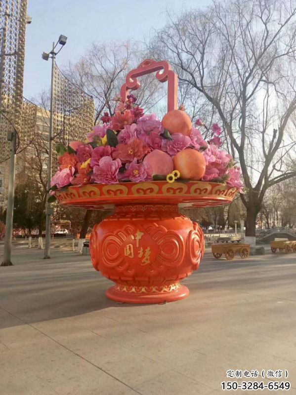 花籃雕塑標(biāo)志精選，街頭藝術(shù)，公園公園花籃雕塑承接