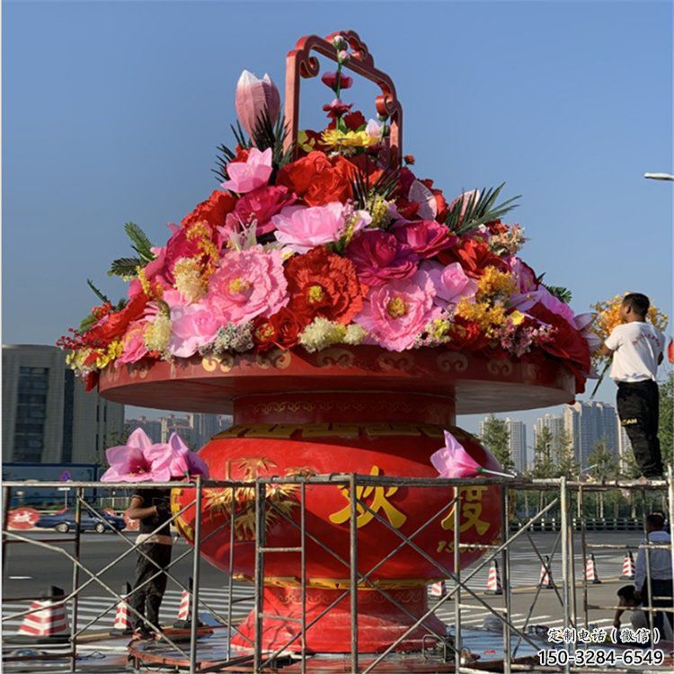 庭院景觀花籃雕塑訂做，街景小品，景觀戶外廣場花籃雕塑制作