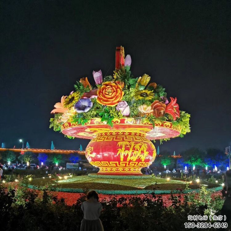 桌擺花籃方案精品，景觀雕塑，房地產(chǎn)廣場花籃雕塑生產(chǎn)商