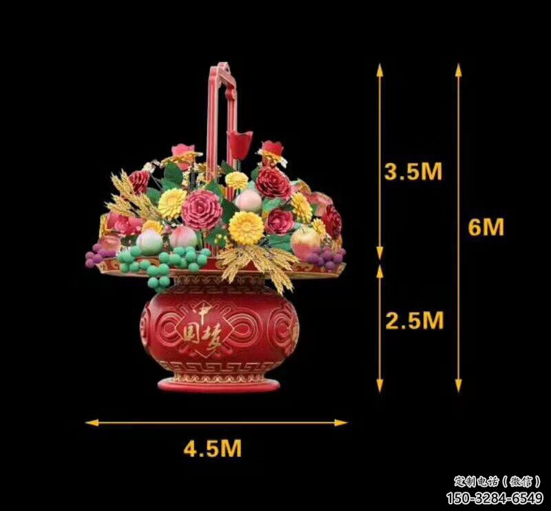 景觀藝術(shù)花籃雕塑精選，街道標識，景觀花朵花籃雕塑工程指用