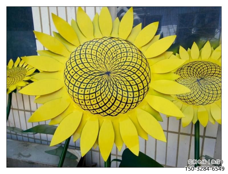 抽象花籃雕塑展品，小區(qū)雕塑，葵花花籃雕塑工程制作精選