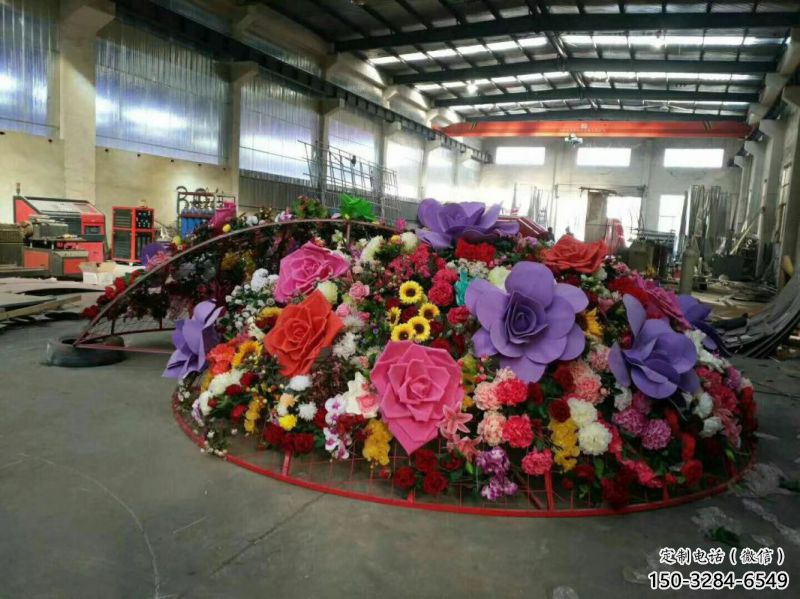 建筑花籃雕塑預(yù)定，城區(qū)小品，民俗葵花花籃雕塑制造商