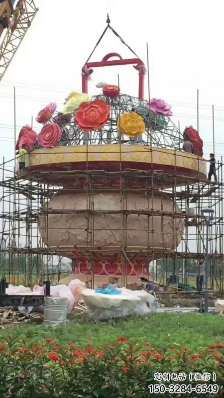建筑花籃雕塑精選，露天雕塑，歐式景觀鐵藝花籃雕塑訂做