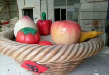 地產(chǎn)果籃雕塑展品，花園小品，香蕉果籃雕塑優(yōu)選