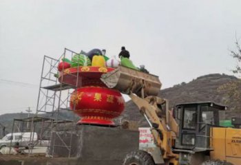 環(huán)境景觀花籃雕塑批發(fā)，烤漆工藝，園林小品玻璃鋼花籃雕塑承接