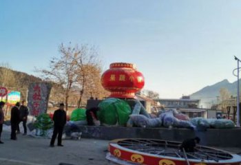 花籃雕塑供需，廣場(chǎng)雕塑，園林景觀玻璃鋼花籃雕塑定制