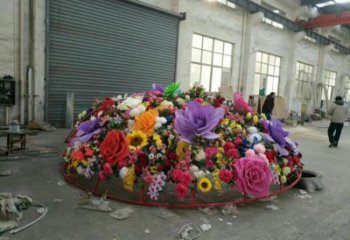 花朵景觀花籃雕塑供給，戶外雕塑，小區(qū)景觀花朵花籃雕塑選用