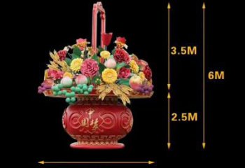 景觀藝術(shù)花籃雕塑精選，街道標(biāo)識，景觀花朵花籃雕塑工程指用