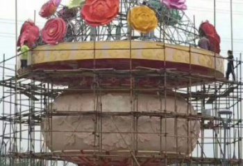 建筑花籃雕塑精選，露天雕塑，歐式景觀鐵藝花籃雕塑訂做