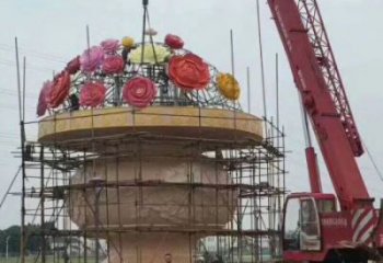景觀花籃工藝品雕塑制造，歐式風(fēng)格，鐵藝花籃雕塑創(chuàng)意定價(jià)