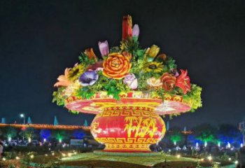 大型花籃雕塑公司，花園小品，城市花籃雕塑常用