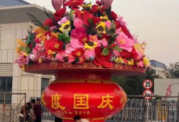 軟裝花籃雕塑提供，金屬構件，景區(qū)花籃雕塑優(yōu)價