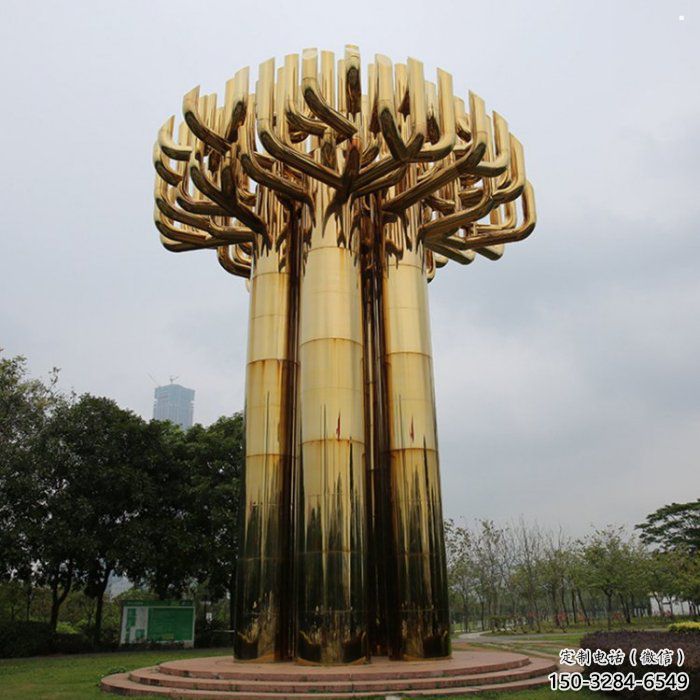 不銹鋼樹地標(biāo)建筑雕塑