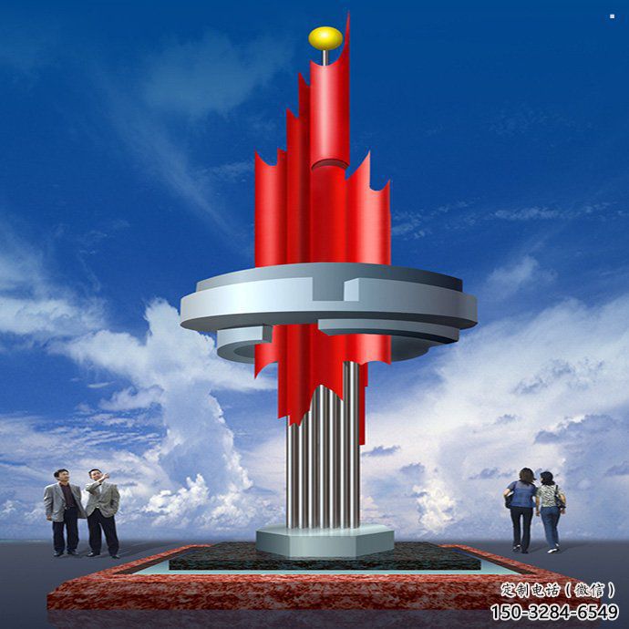 科技之星雕塑，不銹鋼景觀地標(biāo)雕塑