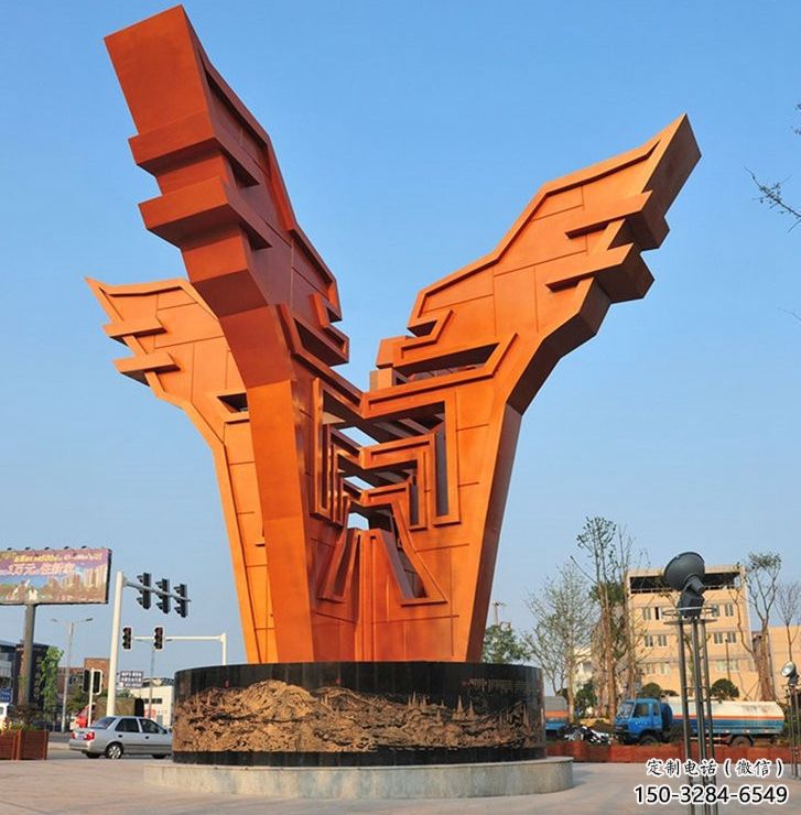 城市精神堡壘雕塑，抽象建筑元素，廣場景觀雕塑小品