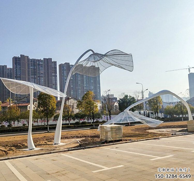 花型廊架雕塑，不銹鋼景觀廊架雕塑小品