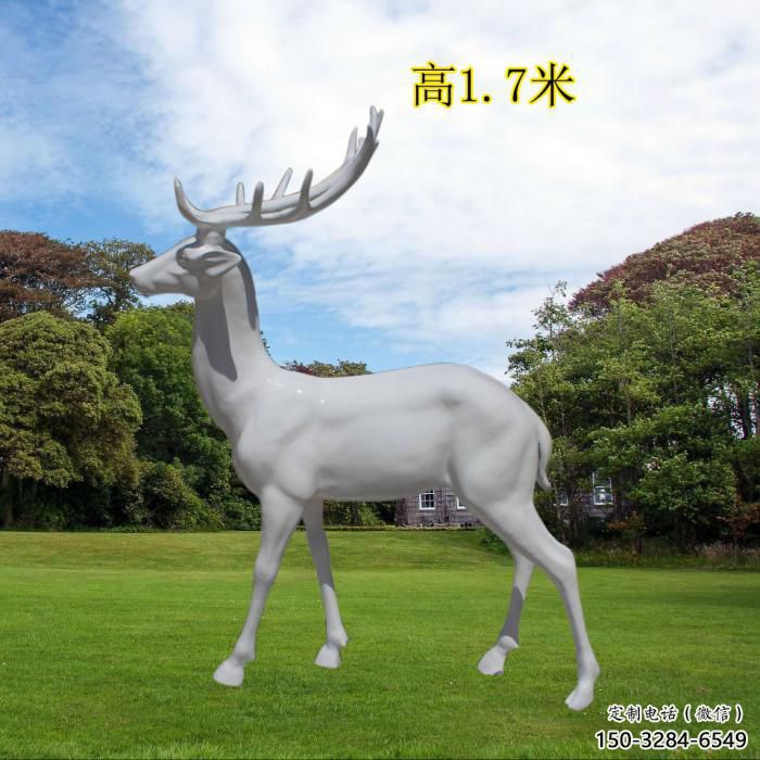 梅花鹿雕塑生產(chǎn)，動(dòng)物雕塑，玻璃鋼梅花鹿雕塑定制
