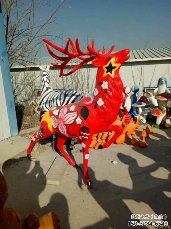 梅花鹿方案精品，景觀雕塑，玻璃鋼梅花鹿雕塑生產(chǎn)商