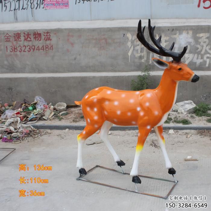 仿真小鹿雕塑，彩繪工藝，玻璃鋼動(dòng)物雕塑廠家