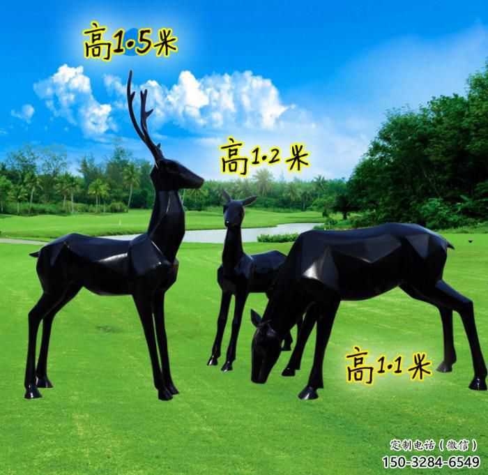 中式小鹿雕塑定價，街頭雕塑，仿銅小鹿雕塑制作