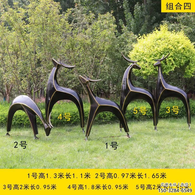 抽象小鹿雕塑供需，美陳雕塑，景觀小鹿雕塑承接