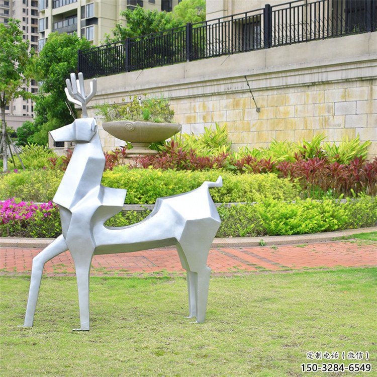 小鹿雕塑供求，露天雕塑，廣場(chǎng)抽象小鹿雕塑制作