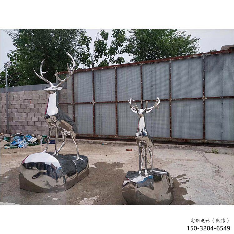 仿真小鹿雕塑精選，露天雕塑，不銹鋼鏡面小鹿雕塑訂做