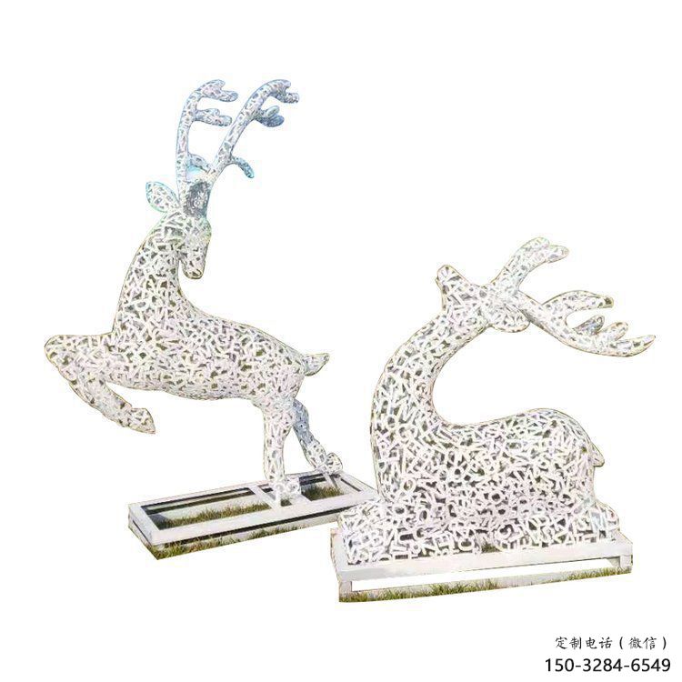 梅花鹿雕塑預(yù)定，城區(qū)小品，鏤空梅花鹿雕塑制造商