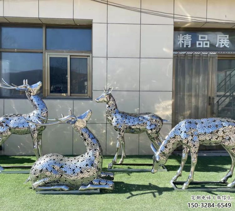 小鹿雕塑供需，標識雕塑，景觀鏤空小鹿雕塑制造商