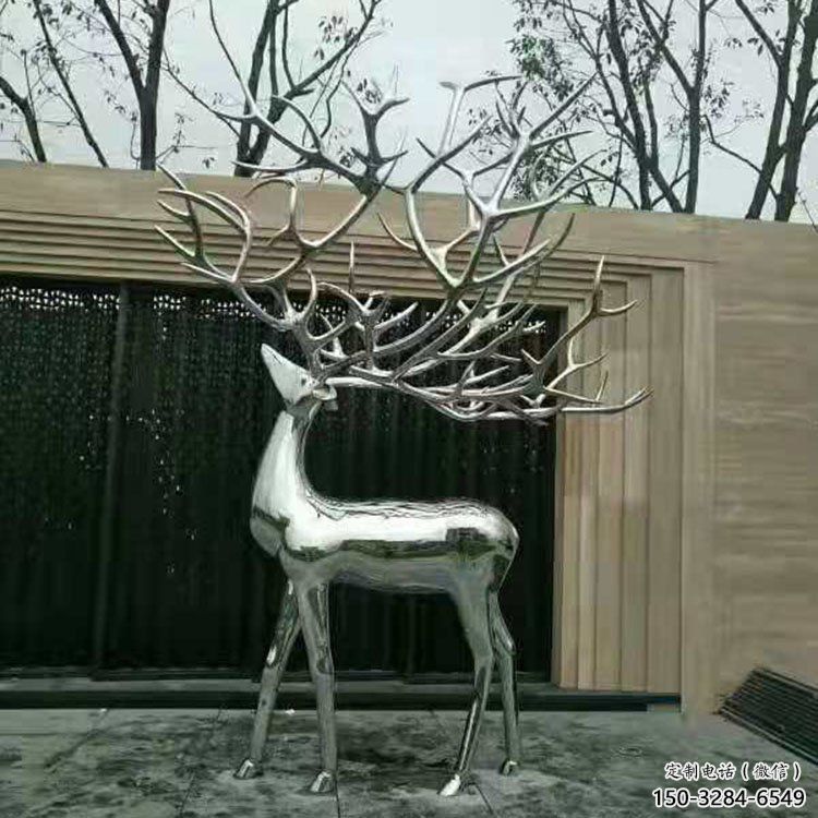 梅花鹿雕塑優(yōu)選，城市裝飾，展示鏡面梅花鹿雕塑定做